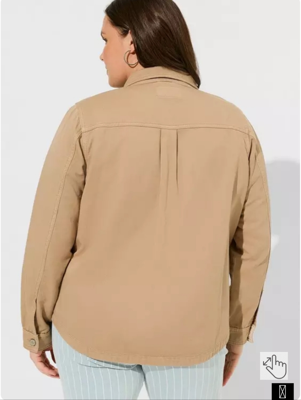 Torrid Tan Denim Shacket - Women's Lightweight Button-Front - Picture 5 of 12